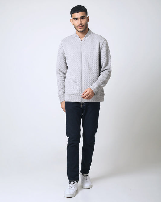 Quieti regular fit, Paloma textured modern knit Bomber Jacket