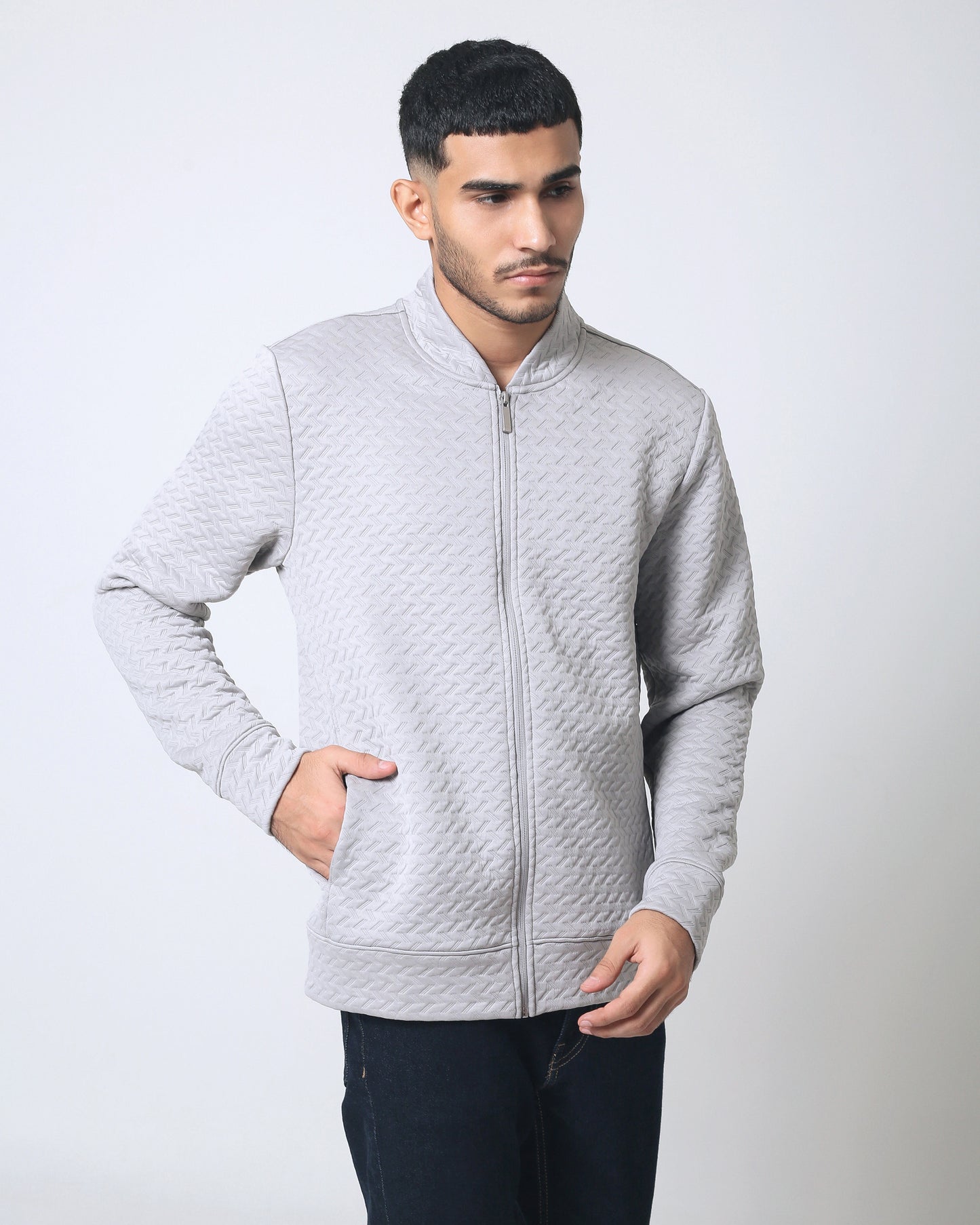 Quieti regular fit, Paloma textured modern knit Bomber Jacket