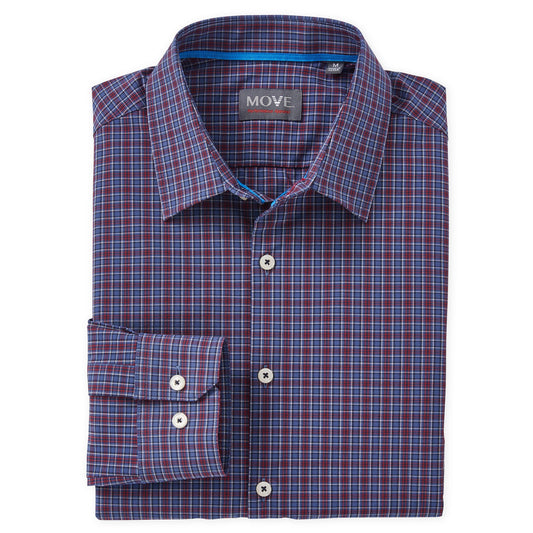 Amherst Men's Long Sleeve Blue/Red Plaid Shirt