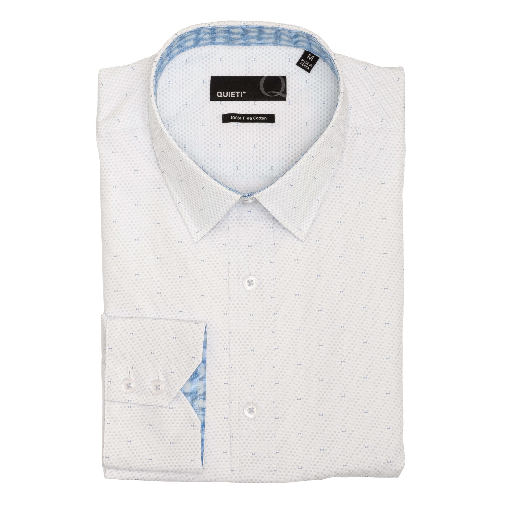 Riverside Men\'s Long - Sleeve QUIETI White Shirt Geo-Print