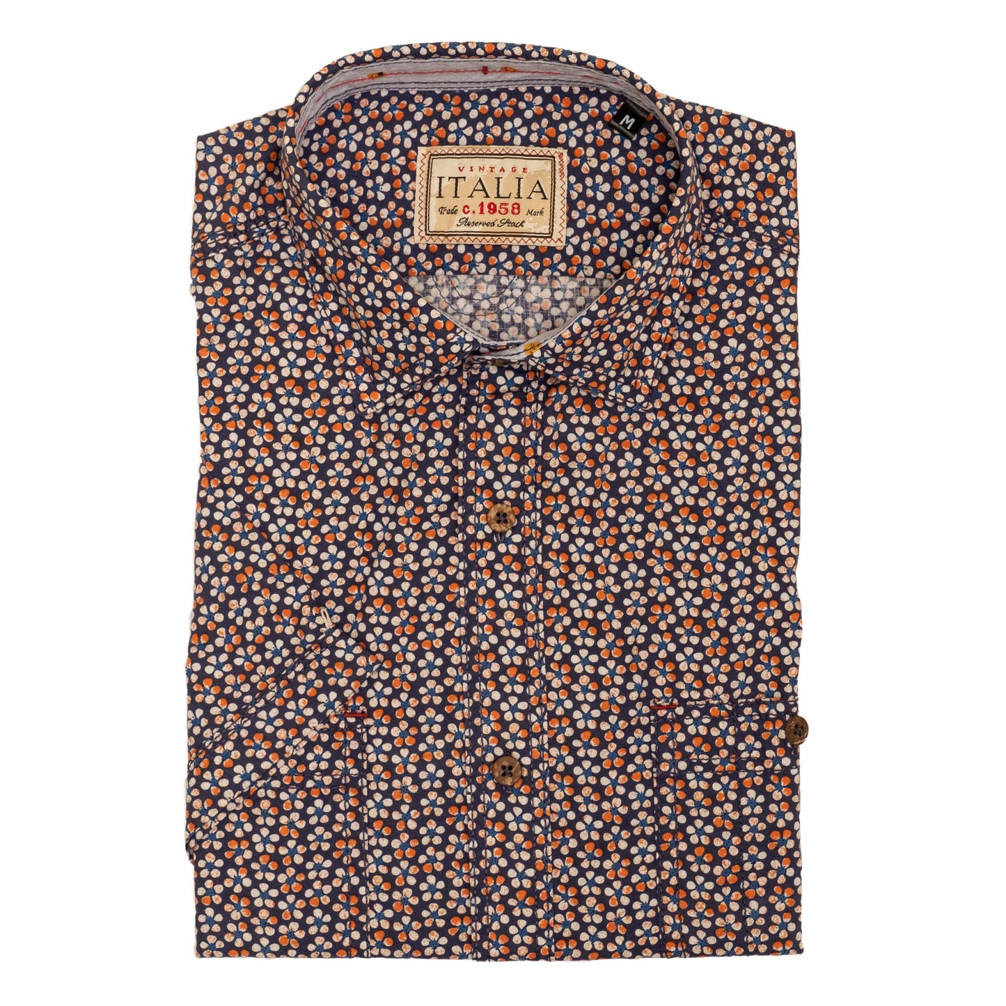 Alva Men's Short Sleeve Blue Floral Print Shirt